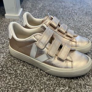 Gold Veja Velcro Shoes